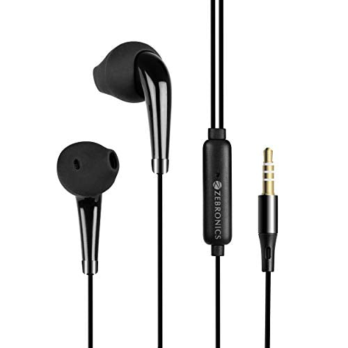 Zebronics ZebCalyx Wired In Ear Earphones With Mic (Black)