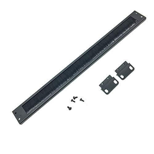 Jingchengmei 1U Disassembled Rack Mount Cable Management Panel With Brush For Cable Entry For 19 Inch Rack Or Cabinet Black (Bf01Uab2)