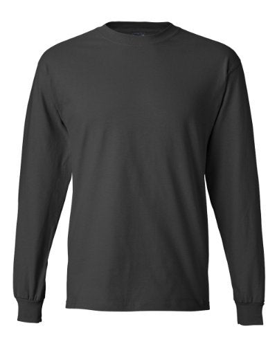 Hanes Mens 61 Oz Long Sleeve Beefy T(5186) Deep Forestsmoke Gray M