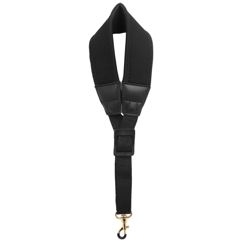 Nylon Saxophone Neck Strap Adjustable Buckle Padded Thick Soft Black Hook For Alto Baritone Saxophone Soprano Saxophone Padded N