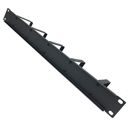 Qiaoyoubang (2 Pack) 1U 5 D Ring Cable Manager   19 Inch Horizontal Rack Mount Metal Server Rack Wire Management System (5R2Pc)