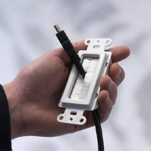 Imbaprice 1 Gang Brushed Wall Plate   Decora Style Cable Pass Through Insert For Wires Wall Socket Plug Port/Hdtv/Hdmi/Home Thea