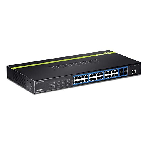 Trendnet 24 Port Gigabit Layer 2 Switch With 4 Shared Mini Gbic Slots, 48 Gbps Switching Capacity, Snmp, Lifetime Protection, Tl