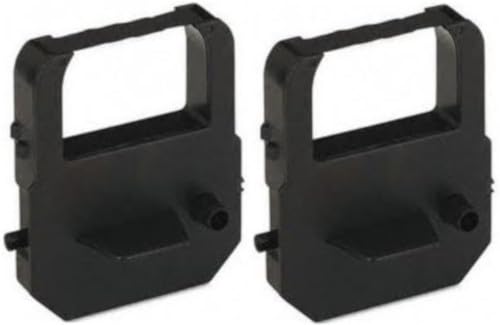 Time Clock Ribbon For Lathem 100E, 900E, 1000E, 1500E, 1600E, 5000Ep, 7000E, 7500E, Lt5000 (Black, 2 Pack)