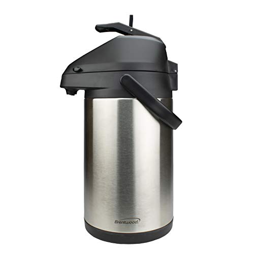 Brentwood 3.5 Liter Airpot Hot & Cold Drink Dispenser, Stainless Steel, Black
