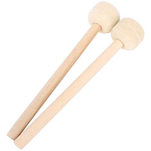 2Pcs Wool Felt Drum Mallet Drum Stick With Wooden Handle Precussion Instrument Band Accessories 12.6 X 2.3 X 2.3In For Snare Dru