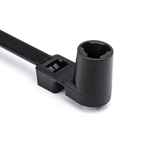 Hellermanntyton T120Rsm0Hirk2 Stud Mount Tie For 1/4', 120Lb Tensile, 16.0' Long, Pa66Hirhsuv, Black, 50/Pkg (One Pack)