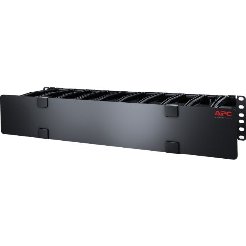 2U Horizontal Cable Manager, 6 Fingers Top, Bottom Tie Down