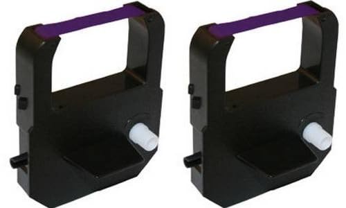 Time Clock Ribbon For Lathem 100E, 900E, 1000E, 1500E, 1600E, 5000Ep, 7000E, 7500E, Lt5000 (Purple, 2 Pack)