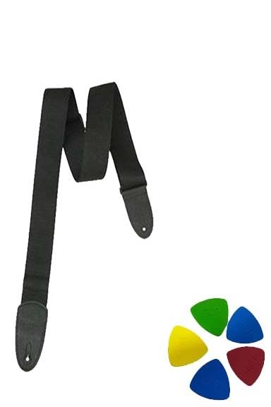 MG MUSIC GALAXY Durable Guitar Strap for All Guitars | Adjustable Leather Ends & 5 Free Picks
