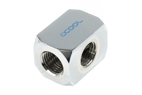 Alphacool 17029 Hf Connection Terminal Tee T-Piece Round, G1/4 - Chrome Water Cooling Fittings