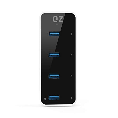 [12V 2A 24W Power, Industrial Grade] Qz Active Powered Usb Hub, 4 Port Usb Hub With 12V 2A 24W Power Adapter, Usb 3.1 Gen 1 1