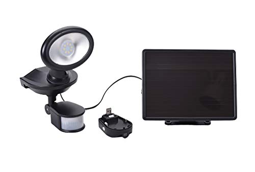 Maxsa 44643 Cam Bk Solar Security Video Camera And Spotlight Black