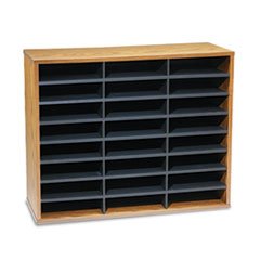 Fellowes 25043 Literature Organizer   24 Letter Size Compartments, Medium Oak