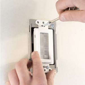 Imbaprice 1 Gang Brushed Wall Plate   Decora Style Cable Pass Through Insert For Wires Wall Socket Plug Port/Hdtv/Hdmi/Home Thea