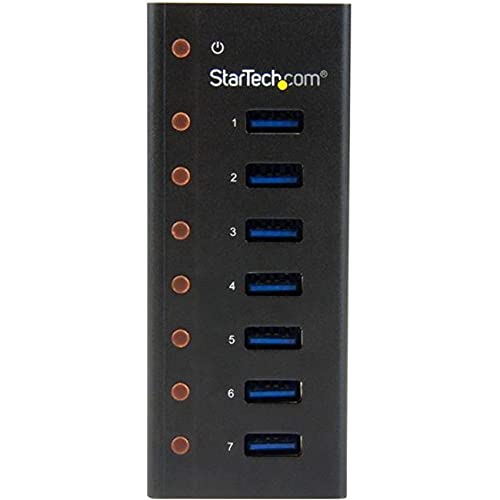 Startech.Com 7 Port Usb 3.0 Hub (5 Gbps)   Metal Enclosure   Desktop Or Wall Mountable   Rugged & Industrial Powered Usb Expande