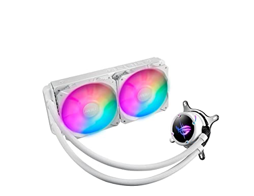 Asus Rog Strix Lc Ii 240 Argb White Edition All In One Aio Liquid Cpu Cooler 240Mm Radiator, Intel Lga1700, 115X/2066 And Amd Am
