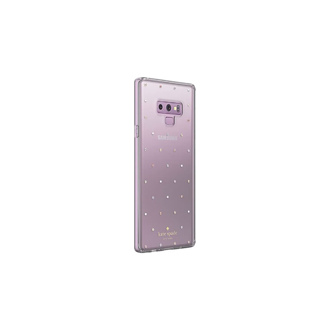 Kate Spade New York Protective Hardshell Case For Samsung Galaxy Note 9   Multi Scatter Dot Gold/Clear With Stones