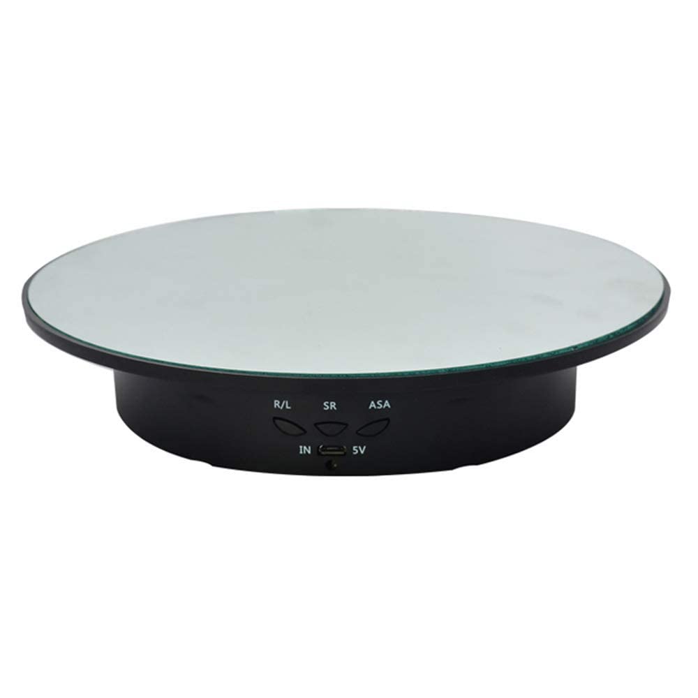 Qinmay 360-Degree Electric Rotating Turntable, Rechargeable Low Noise Adjustable Smooth Rotation Non-Slip Display Stand for Phot