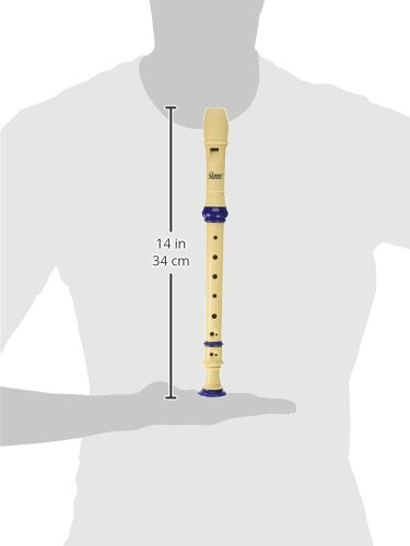 Paititi Soprano Recorder 8 Hole With Cleaning Rod + Carrying Bag, Creamyblue Color, Key Of C