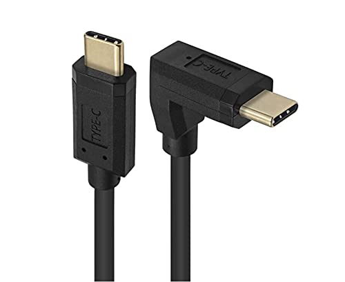 Qaoquda Coiled Usb 3.1 Type C Cable, 90 Degree Angle Usb C Male To Usb C Male Spring Spiral Cable, 3A 10Gbps Fast Charging, Data
