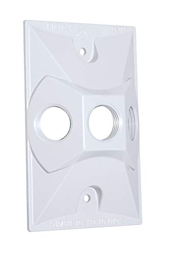 Sigma Electric, White 14373Wh 1/2 Inch 3 Hole 1 Gang Lamp Holder Cover