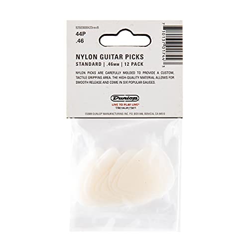 Dunlop Nylon Standard, White, .46Mm, 12/Player'S Pack