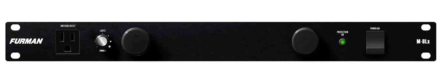 Furman M-8Lx Standard Level Power Conditioning, 15 Amp, 9 Outlets with Wall Wart Spacing, Pullout Lights