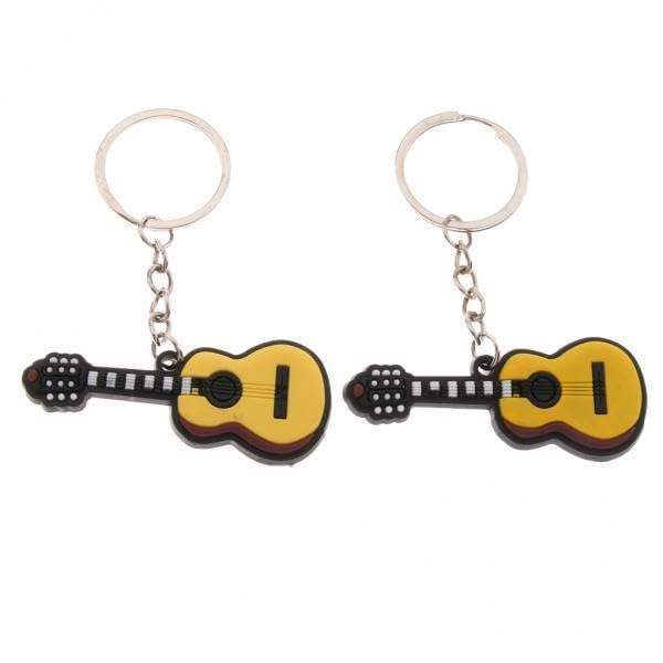 Enakshi 2X2Pcs Music Key Ring Purse Bag Pendant Car Keyring Gift Classical Guitar