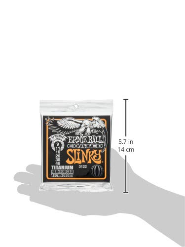 Ernie Ball Hybrid Slinky Coated Titanium Electric Guitar Strings, 9 46 Gauge (P03122)