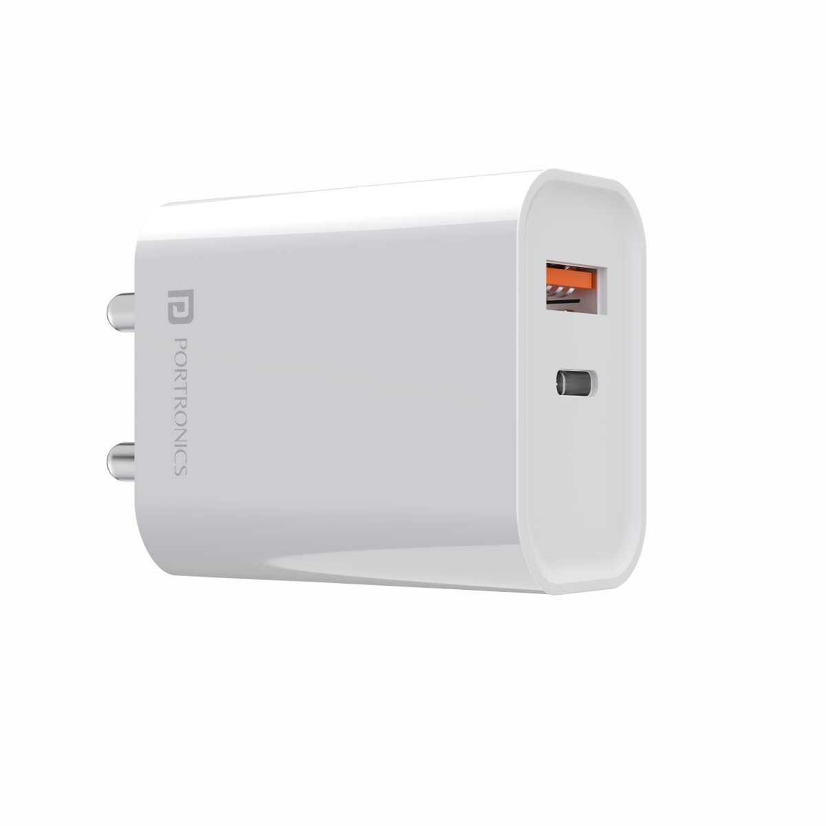 Portronics Adapto 45 22.5W Max Output USB & TypeC Dual Output Super Fast Charger,Wall Adapter Power Delivery 3.0& USB A Fast Ch
