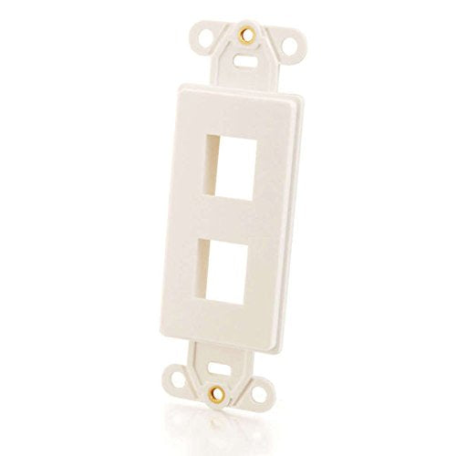 C2G 03721 Two Port Keystone Wall Plate, White