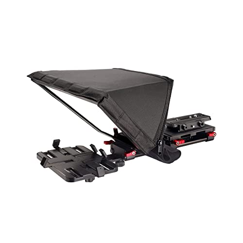 Proaim Universal Teleprompter Kit for Tablet/Smartphone/DSLR Video Cameras. 60:40 Beam Splitter, Quick Release Camera Plate. Sunhood & Cotton Gloves, 1/4' & 3/8' Tripod Threads + Hard Case (P-TP300)