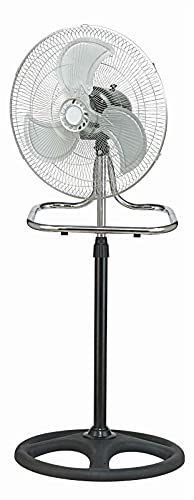 Primetrendz 3 In 1 (Stand + Desk + Wall Fan) High Velocity 18 Inch Industrial Grade Floor Stand Mount Oscillating Blower Fan