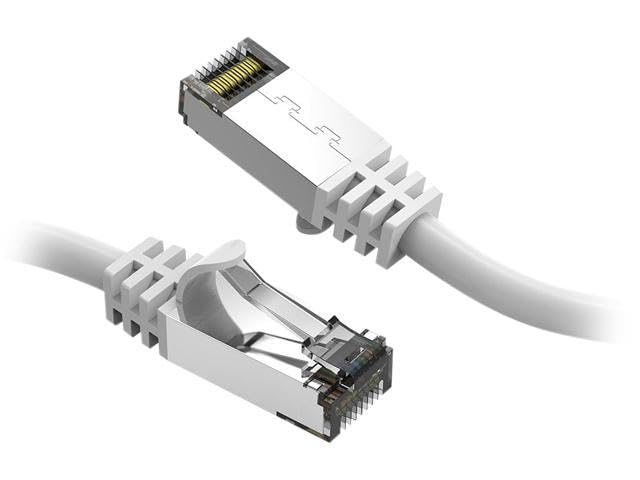 Nippon Labs 60Cat8 4 26Wt Cat8 Ethernet Cable 4 Feet Slim Series   White | 2Ghz, 40G, S/Ftp   Shielded 40Gbps 2000Mhz Sftp Patch