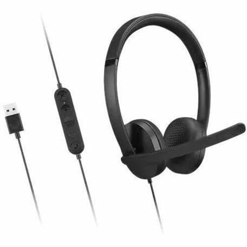 Lenovo Usb A Wired Stereo Headset For Pc/Laptop, Ai Noise Canceling Via App, 140G Lightweight, Replaceable Earcups, Double Sided