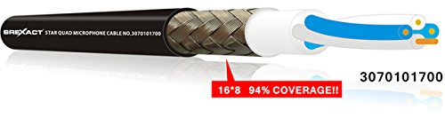 Sunrise 300 Ft Bulk, Unterminated   Black   Star Quad Pro Audio Low Noise Balanced Microphone Cable