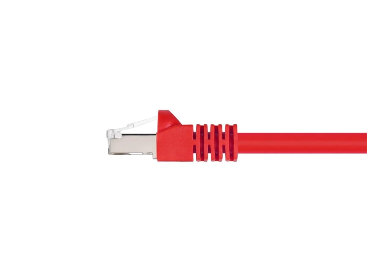 Monoprice Cat6A 7Ft Red Patch Cable Double Shielded (S/Ftp) 26Awg 10G Pure Bare Copper Snagless Rj45 Fullboot Series Ethernet Ca