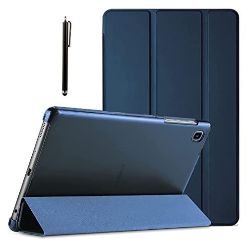 Proelite Smart Flip Case Cover For Samsung Galaxy Tab A7 Lite 8.7Inch SmT220/225 Translucent Back With Stylus Pen, Dark Blue