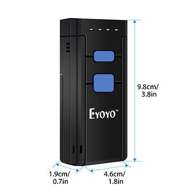 Eyoyo Portable Bluetooth Barcode Scanner - Mini Handheld CMOS Reader for iPad, iPhone, Android, POS, Store & Library Inventory