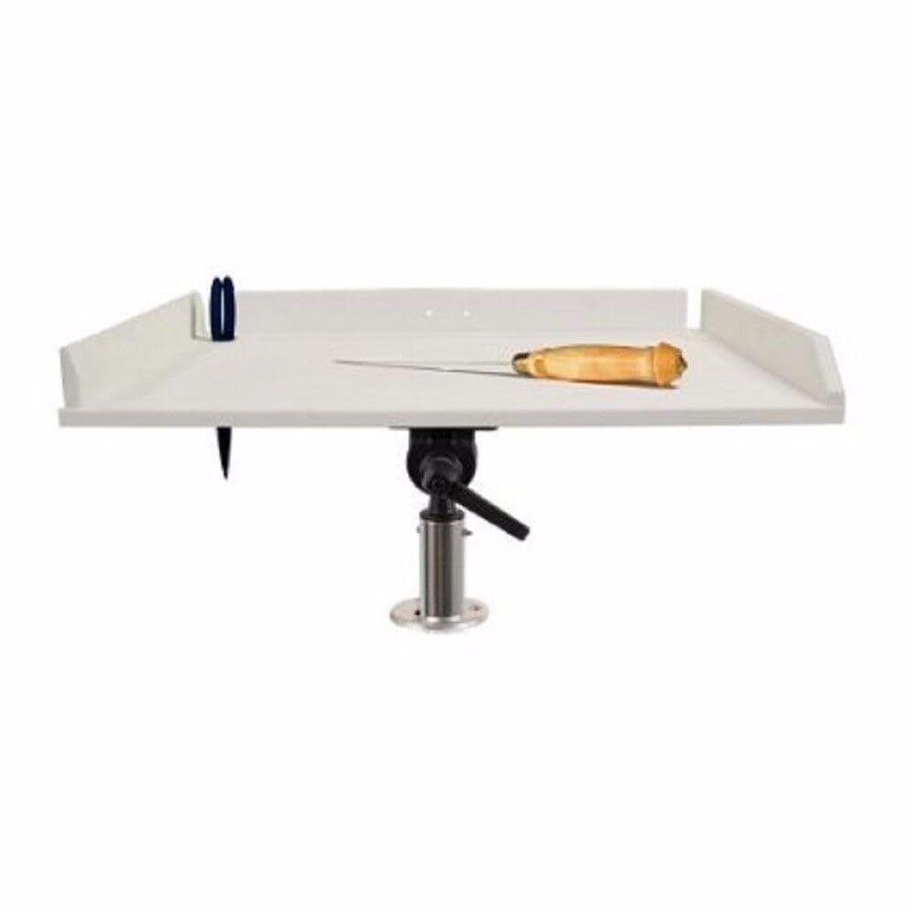 TACO 32 Poly Filet Table w/Adjustable Gunnel Mount - White