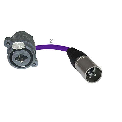 MCSPROAUDIO 2ft Pigtail: TRS/XLR Male Panel Mount to XLR Male Plug (Purple)