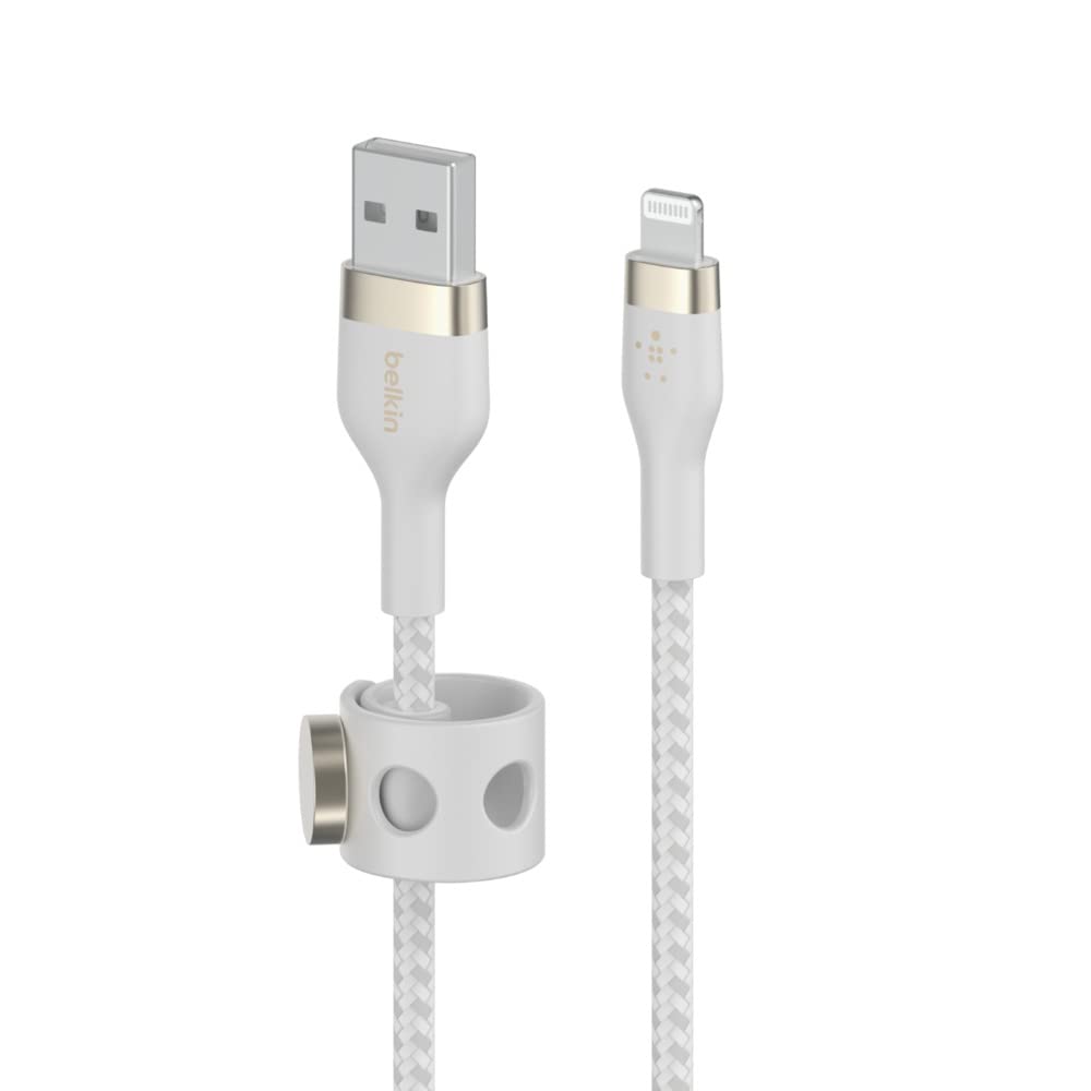 Belkin Boostcharge Pro Flex Braided Usb A To Lightning Cable 2M/6.6Ft - Mfi Certified 20W Power Delivery Iphone Charger Cord - A