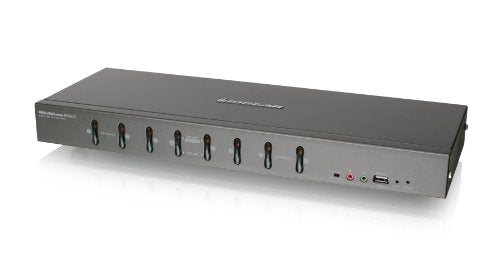 Iogear 8 Port Rackmount Dvi And Vga Kvmp Switch With 2 Dvi D Usb Kvm Cables, Taa Compliant, Gcs1108