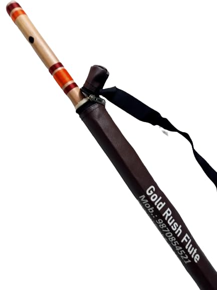 Gold Rush Flute B Natural Base Professional Right Handed Bamboo Flute Size 20 Inch & 52 Cm Length With Carry Bag (Bnb0108009