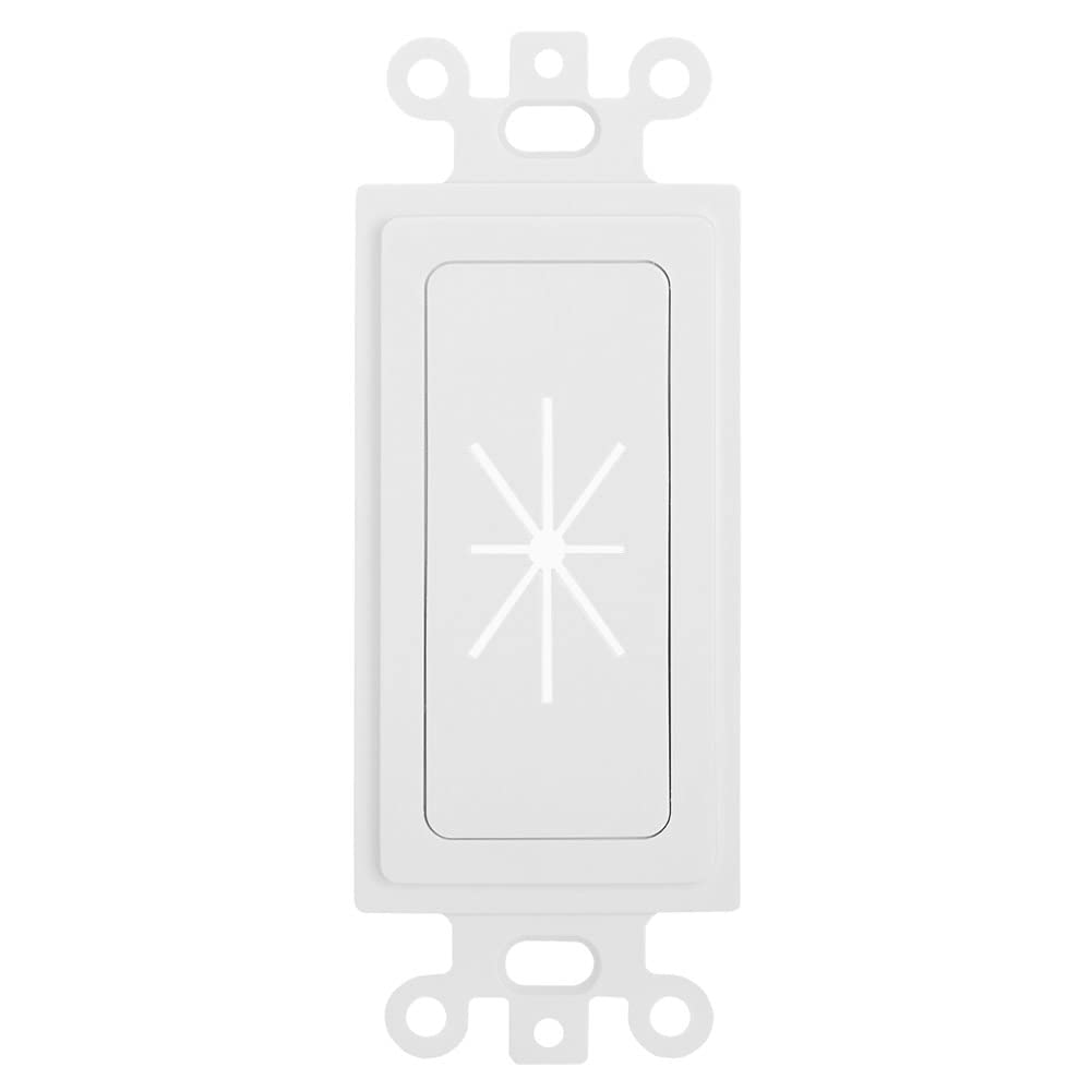 Cmple   Decora Wall Plate 1 Gang Insert With Flexible Opening Single Gang Decor Wall Plate   White   (10 Pack)