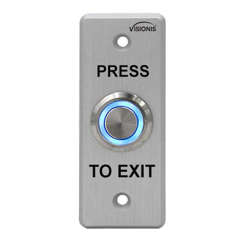 Visionis Vis 7008 Indoor Outdoor Weatherproof Ip65 Stainless Steel Doorbell Type Round Push To Exit Button Slim For Door Access