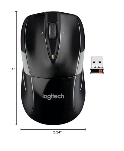 Logitech M525 Wireless Mouse, Black/Gray