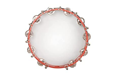 Tambourine, 12 inch (with head), Red