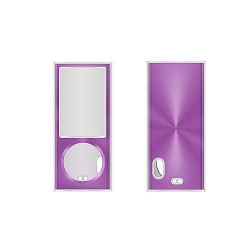 Apple Ipod Nano 5Th Gen 2 Piece Snap On Hard Case Cover Screen Protector Guard (Purple)
